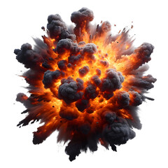 Canvas Print - Top view of fire explosion.