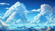 Clear Blue Skybox Clouds Seamless Hdri, Background Banner HD, Illustrations , Cartoon style
