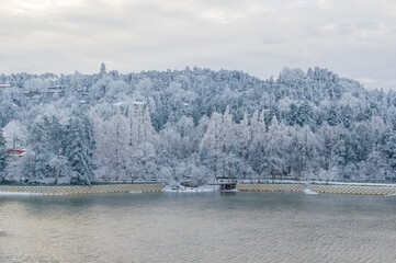 Winter snow scene in Lushan/Mountain Lu National Park Scenic Area, Jiujiang, Jiangxi, China