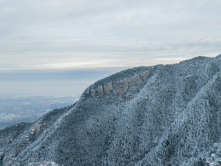 Winter snow scene in Lushan/Mountain Lu National Park Scenic Area, Jiujiang, Jiangxi, China