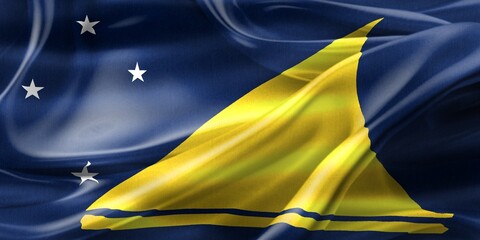 3D-Illustration of a Tokelau flag - realistic waving fabric flag