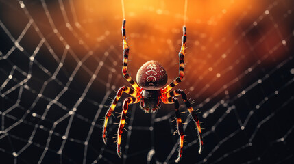 spider on a web. Generative Ai