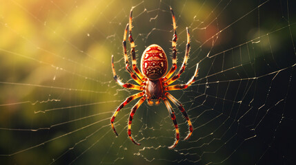 spider on a web. Generative Ai