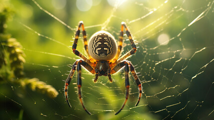spider on a web. Generative Ai