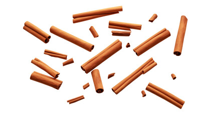 Cinnamon sticks in middle of the air