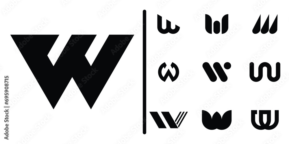 Letter W logo collection. Premium Vector Stock Vector | Adobe Stock