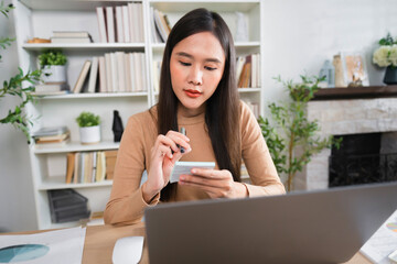 Fototapete - Accountant Or Auditor working With computer in office