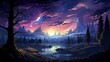 Dark Night Starry Sky Background, Background Banner HD, Illustrations , Cartoon style