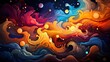 Galaxy Stars Abstract Space Background Elements, Background Banner HD, Illustrations , Cartoon style