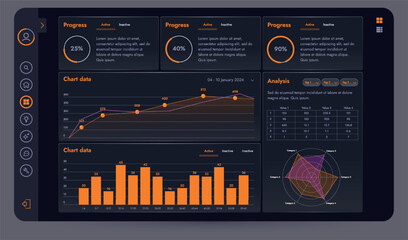 Poster - the picture shows a modern interface for a website or mobile application. design elements include bu