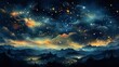 Night Sky Texture Stars, Background Banner HD, Illustrations , Cartoon style