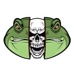 frog skull vector art illustration frog mask design