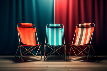 red chairs in a row