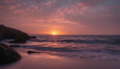 Wall Mural - A sunset over the ocean