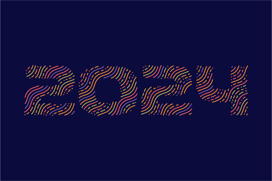 2024. Happy New Year. Abstract numbers vector illustration. Holiday design for greeting card, invitation, calendar, etc. vector illustration.