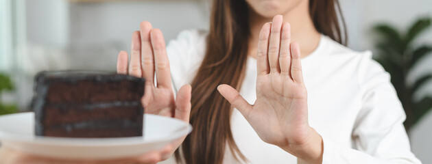 Poster - people reject to eat suger for good health