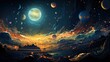 Sun Planets Solar System Planet Earth, Background Banner HD, Illustrations , Cartoon style