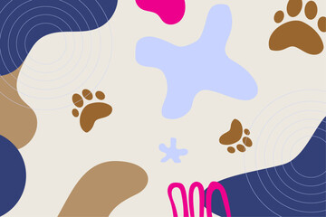 Poster - Free shape vector illustration background. Color splash abstract background for design. Template banner and cover for social media ad. dog paws