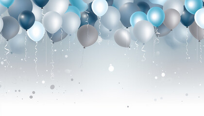 Wall Mural - blue and white balloons