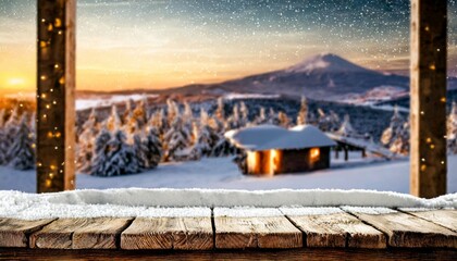 Canvas Print - desk space and winter time