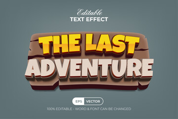 Wall Mural - 3D The Last Adventure Text Effect Game Title Style.