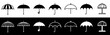 Set of monks And other variations Umbrella line,Filled icon Collection Vector Illustration. Umbrella symbol sets.