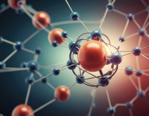 Wall Mural - Abstract background of atom or molecule structure, Medical clean light background
