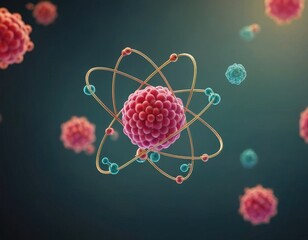 Wall Mural - Abstract background of atom or molecule structure, Medical clean light background