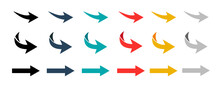Arrows Set Vector Illustration. Colorful Arrow Symbols. Vector Icon. Arrows Set Icon. Arrow Icon. Arrows Vector Collection. Vector Illustration