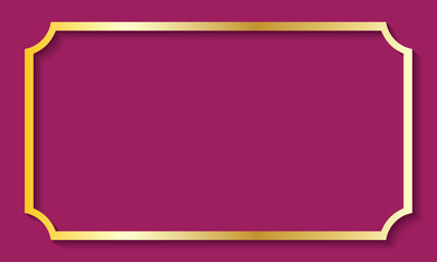 Aufkleber - abstract golden frame with shadow effect on purple background.