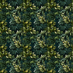 Wall Mural - Green foliage composition, seamless pattern tile