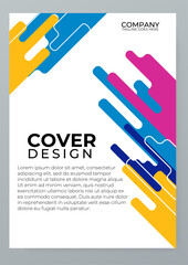 Wall Mural - Colorful colourful cover design abstract with shapes. Creative templates for report, corporate, ads, branding, banner, cover, label, poster, sales