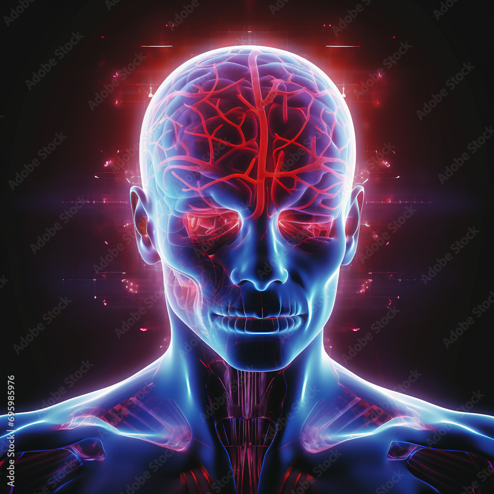 x ray anatomy of human brain Stock Illustration | Adobe Stock