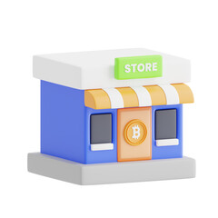 Poster - Blockchain Store 3D illustrations
