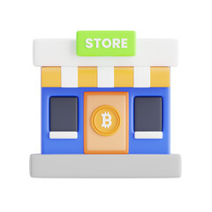 Poster - Blockchain Store 3D illustrations