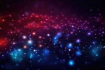 Poster - abstract technology background with connecting dots and lines. network concept. 3d rendering, abstra