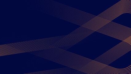 Wall Mural -  Dark blue abstract background with glowing geometric lines. Modern shiny blue lines pattern. Futuristic technology concept abstract wave dark background. vector illustration