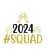 © AllYearRoundDesigns - New Year 2024 text design for T-shirts and apparel on plain white transparent isolated background for shirt, hoodie, sweatshirt, card, tag, mug, icon, logo or badge