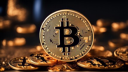 Poster - Digital Bitcoin Currency is a new form of currency that uses blockchain technology. It is digital and makes cash transactions fast and secure.