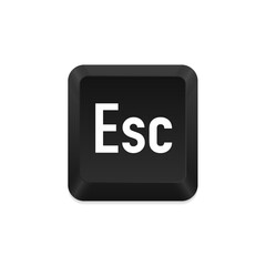Poster - Black Keyboard. Esc button key vector icon. Escape keyboard logo computer cartoon illustration sign. Esc design technology key design symbol. Vector illustration