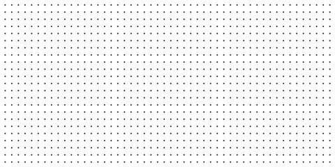 Horizontal seamless vector black dots pattern. Seamless dot grid technology background template. Black and white halftone pattern. Stylish modern dotted texture. Vector illustration