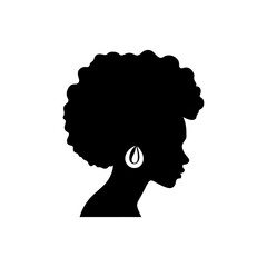 Canvas Print - Women hair style afro icon