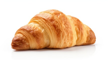 Poster - Croissant close-up isolated. Generative AI