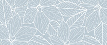 Vector Abstract Floral Background With Blue Bluebell Flowers And Leaves.