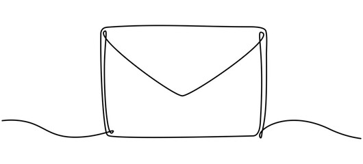 Poster - Envelope continuous line drawing. Email linear symbol. Vector illustration isolated on white.