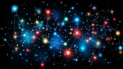 Space-themed abstract image with a blue color palette, representing digital connectivity, technology, and a cosmic atmosphere