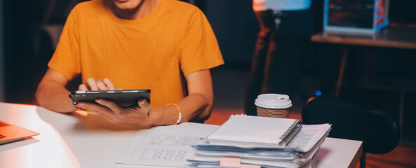Website designer, Creative planning phone app development template layout framework wireframe design, User experience concept, Young asian man UX designer working on smartphone application at office