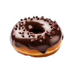 Wall Mural - Delicious Chocolate Donut Isolated on a Transparent Background