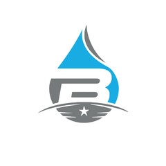 Poster - Initial B monogram alphabet with oil. Oil and gas logo concept. Font emblem
