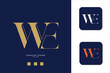 Alphabet letters WE or EW logo monogram